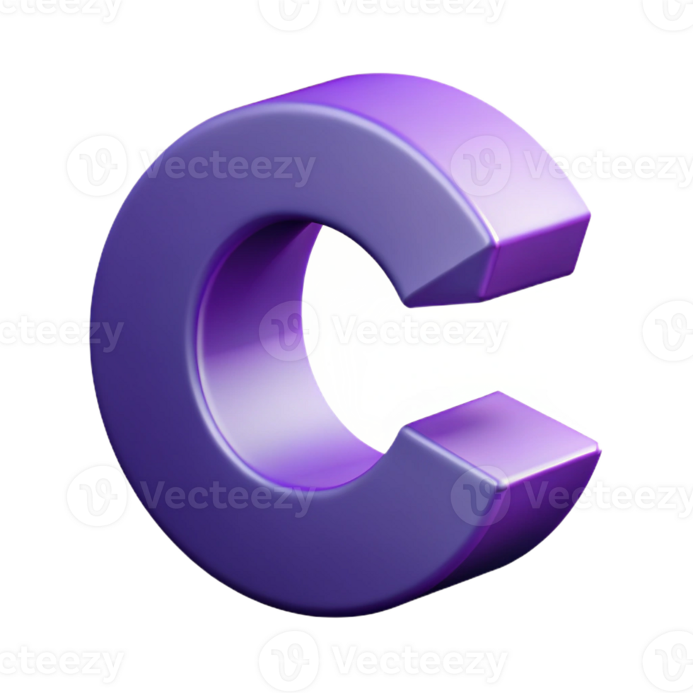 vibrant renaissance Minimal, flat purple letter C . Sharp edges, with Scalable Design. gallery standard png