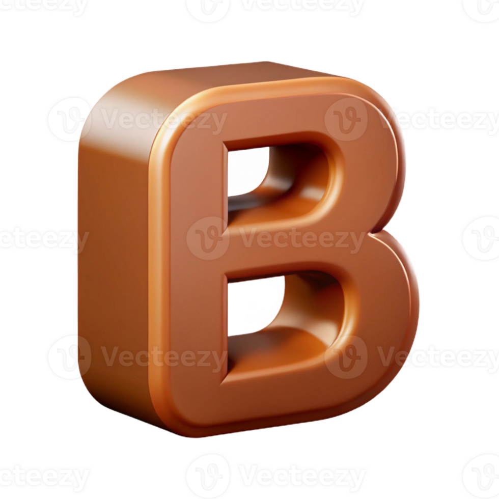 memorable mid-century Sharp edges, symmetrical B with a flat brown color with Scalable Design. museum quality png
