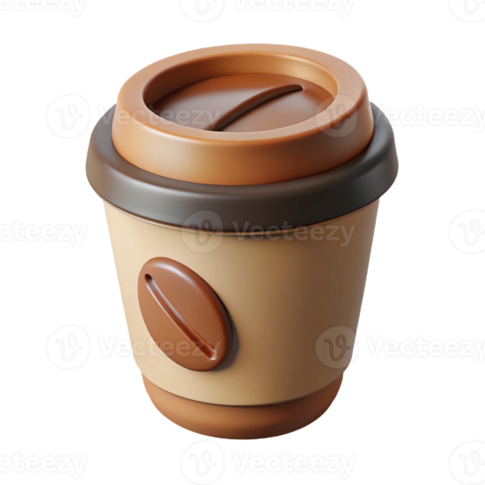 striking romantic nordic Minimalist coffee cup logo with clean lines. Flat brown color. FORMAT with Scalable Design. luxury png