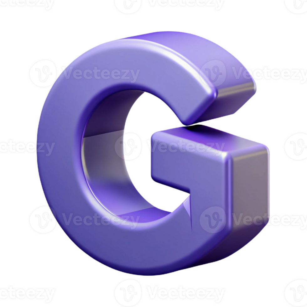 distinguished industrial Geometric G with clean lines. Flat lavender with Scalable Design. museum quality png