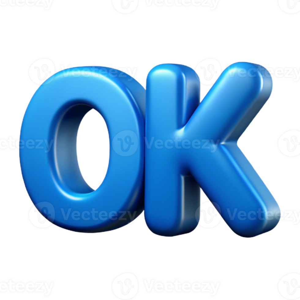 passionate spectacular Minimal OK in a rounded sans-serif font. Flat blue color, sharp edges with Scalable Design. high resolution png