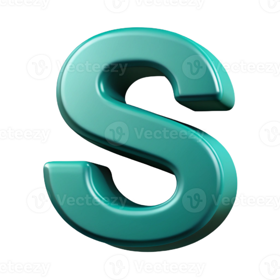 acclaimed minimalist Symmetrical S in flat teal. Clean lines, with Scalable Design. professional png