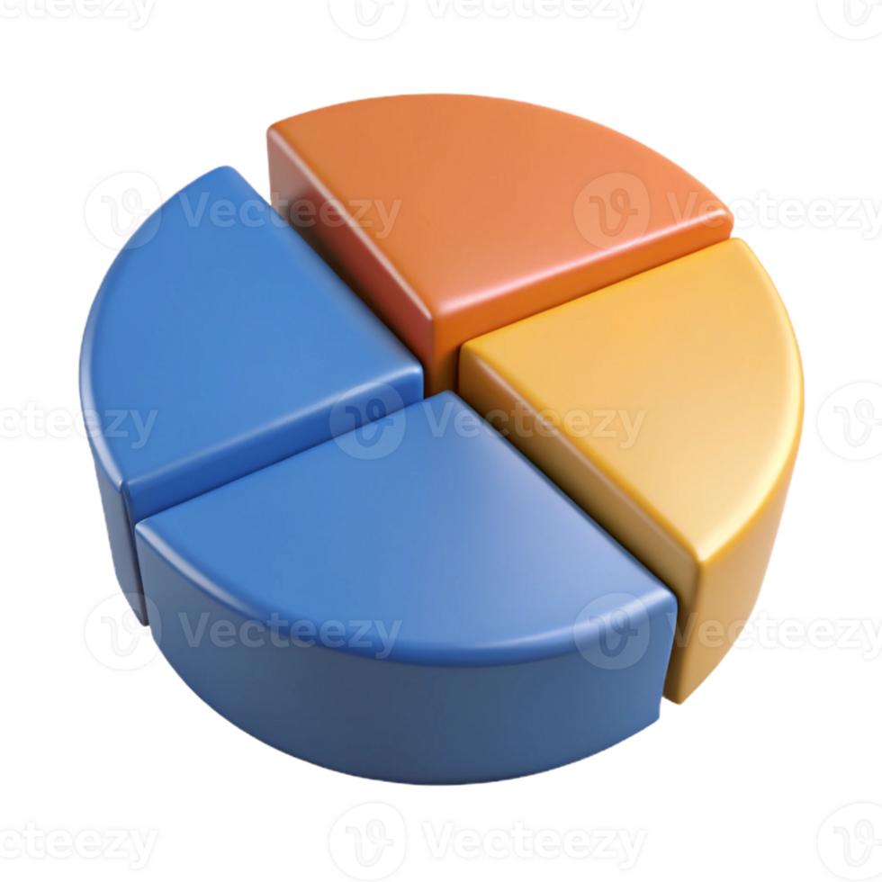 quintessential coastal Circular pie chart divided into three segments. Minimal design, flat color, single-weight stroke with Scalable Design. sharp png