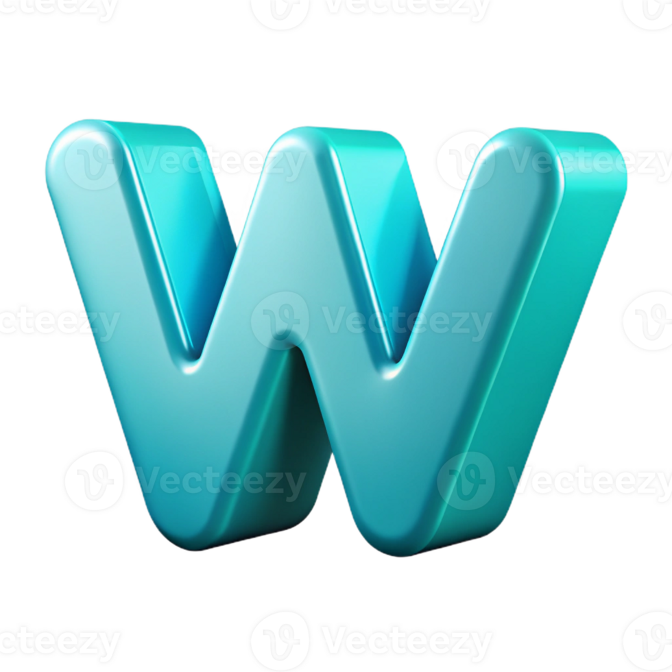 dreamy dazzling Crisp edges W in flat cyan. Clean lines with Scalable Design. expertly shot png