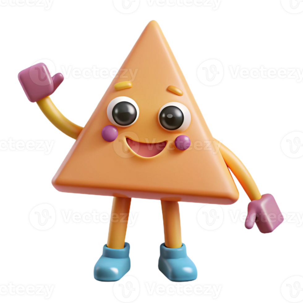reflective dazzling Upward-pointing triangle character with thick arms and legs. Flat color, crisp edges, with Scalable Design. refined png