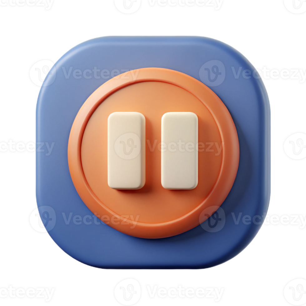 dramatic immaculate Pause button icon for multimedia control. Crisp edges, flat color, symmetrical with Scalable Design. original png