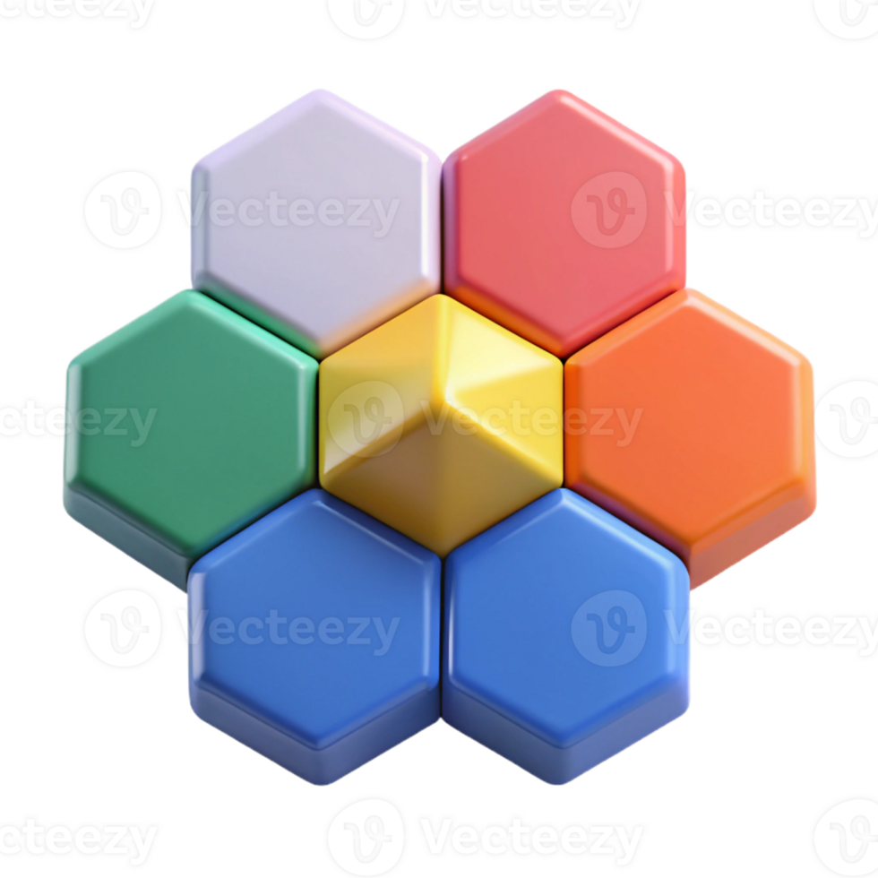 impressionante inigualável hexagonal infográfico com seis segmentos, fresco arestas, plano Projeto. escalável, mínimo com escalável Projeto. png