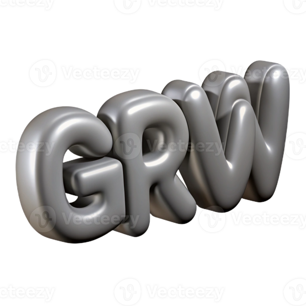 enchanting creative Scalable, minimal GROW in gray. Single-weight stroke, geometric design with Scalable Design. original png