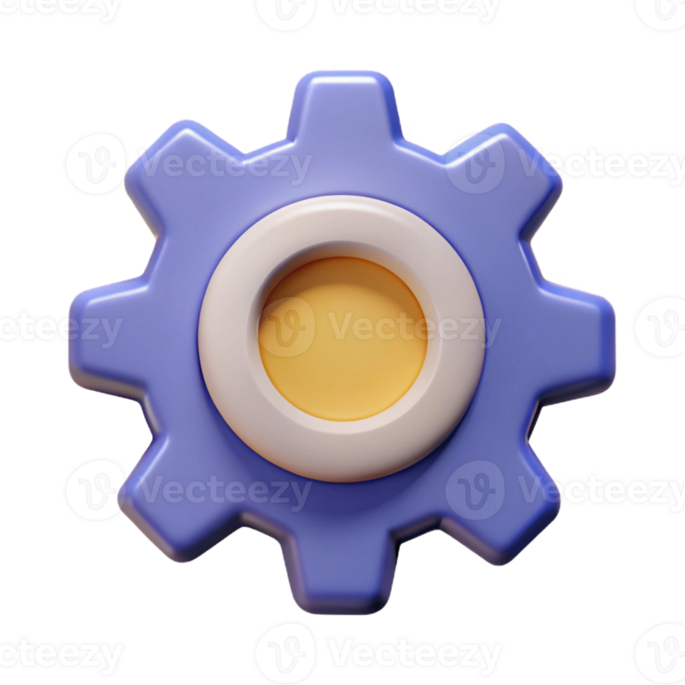 radiant intense minimalist Gear badge with six cogs. Symmetrical, single-weight stroke, flat color with Scalable Design. premium png