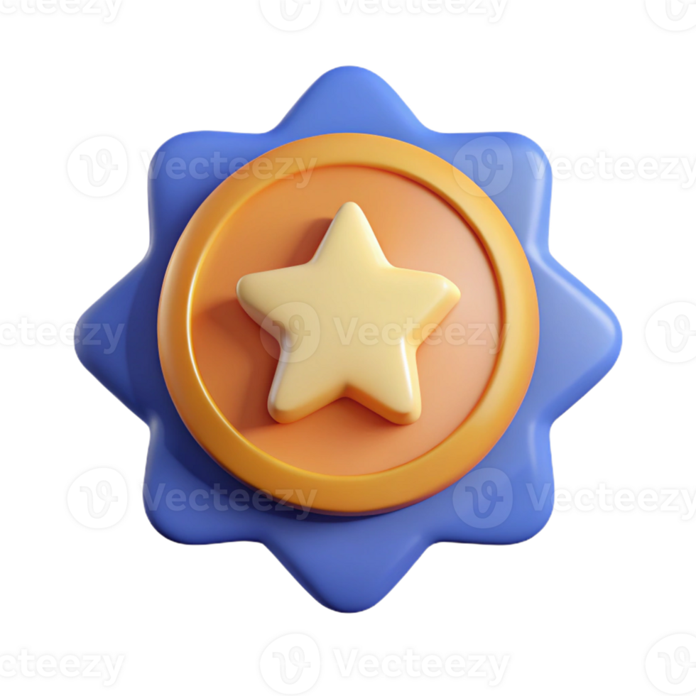 quintessential elegant Circular badge with a star. Clean lines, flat color, minimal design with Scalable Design. museum quality png