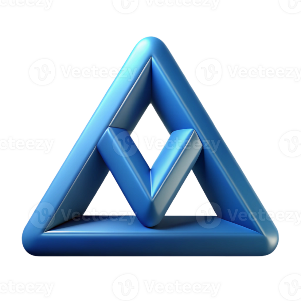 harmonious beautiful Abstract logo with three interconnected triangles. Crisp edges, geometric, symmetrical with Scalable Design. artisan png