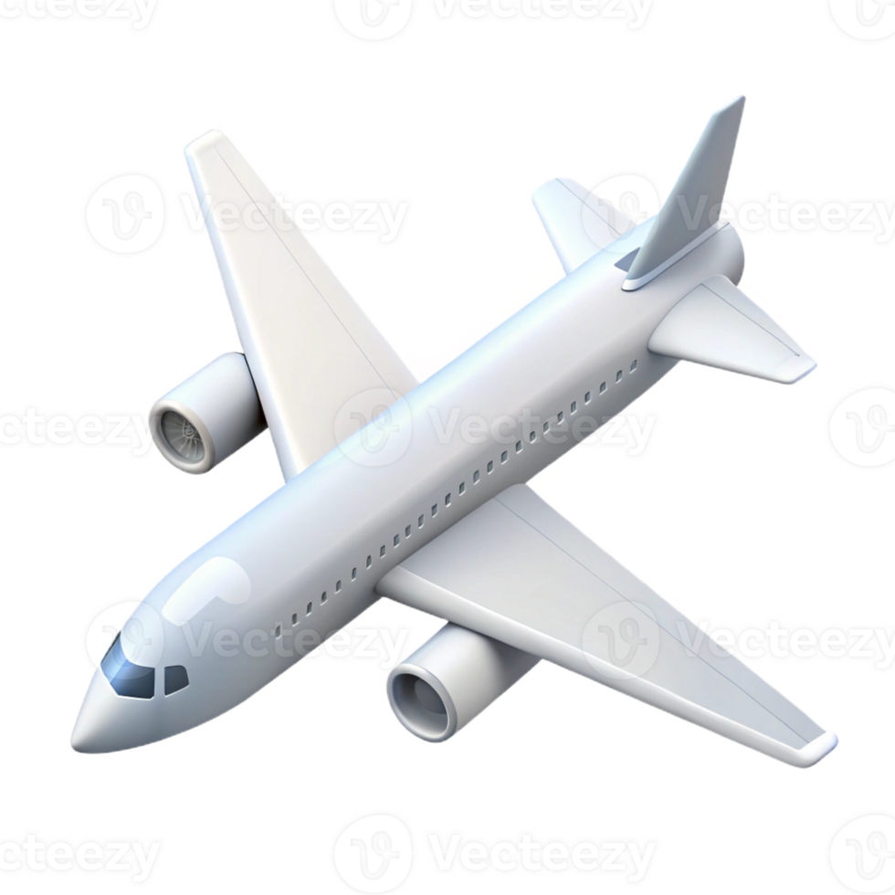 intense majestic Isometric airplane, flat white color, crisp edges, symmetrical with Scalable Design. elite png