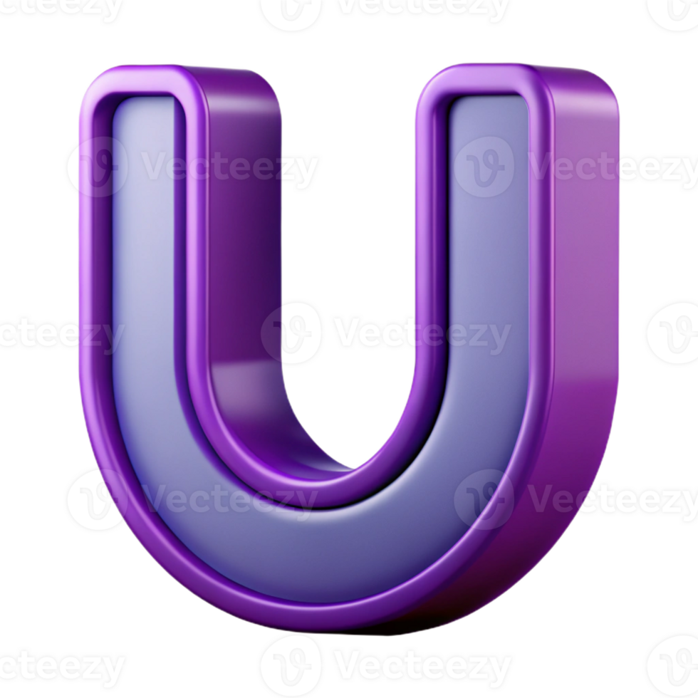 exquisite harmonious minimalist Stylized letter U with clean lines and flat purple color. with Scalable Design. original png