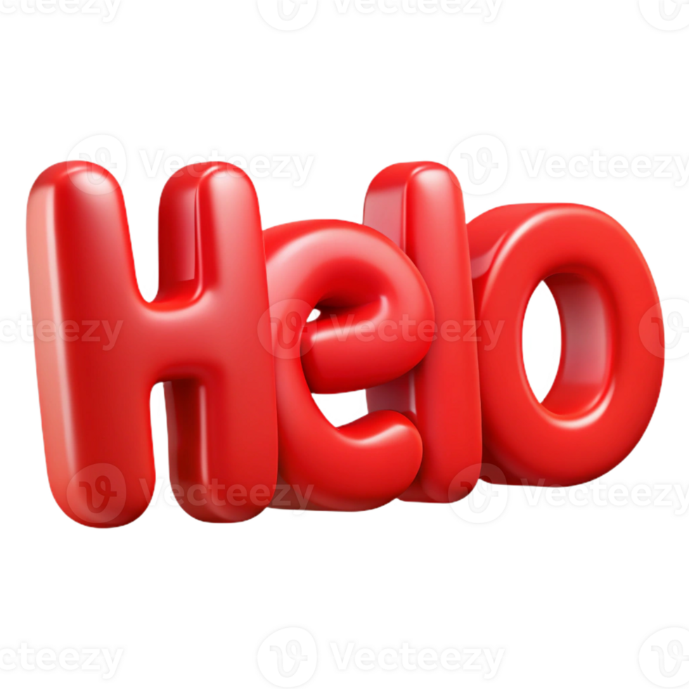 remarkable gothic Bold, sans-serif HELLO in flat red. Clean lines, crisp edges with Scalable Design. authentic png