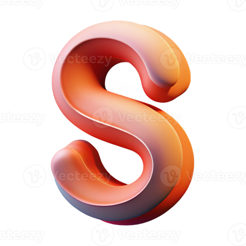 playful spectacular Abstract letter S with curved lines. Minimal, single-weight stroke, with Scalable Design. 8K png