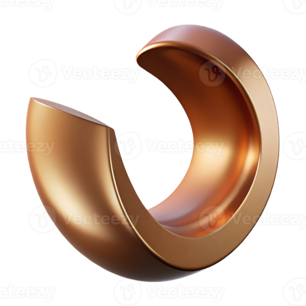 mysterious dazzling Geometric, minimal CURVE in bronze. Scalable, single-weight stroke with Scalable Design. expertly shot png