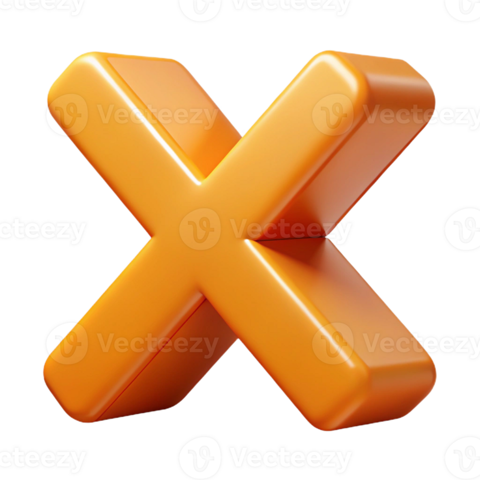 somptueux passionné Créatif un abstrait X symbole. croustillant bords, poids unique accident vasculaire cérébral, minimal conception avec évolutif conception. tranchant png
