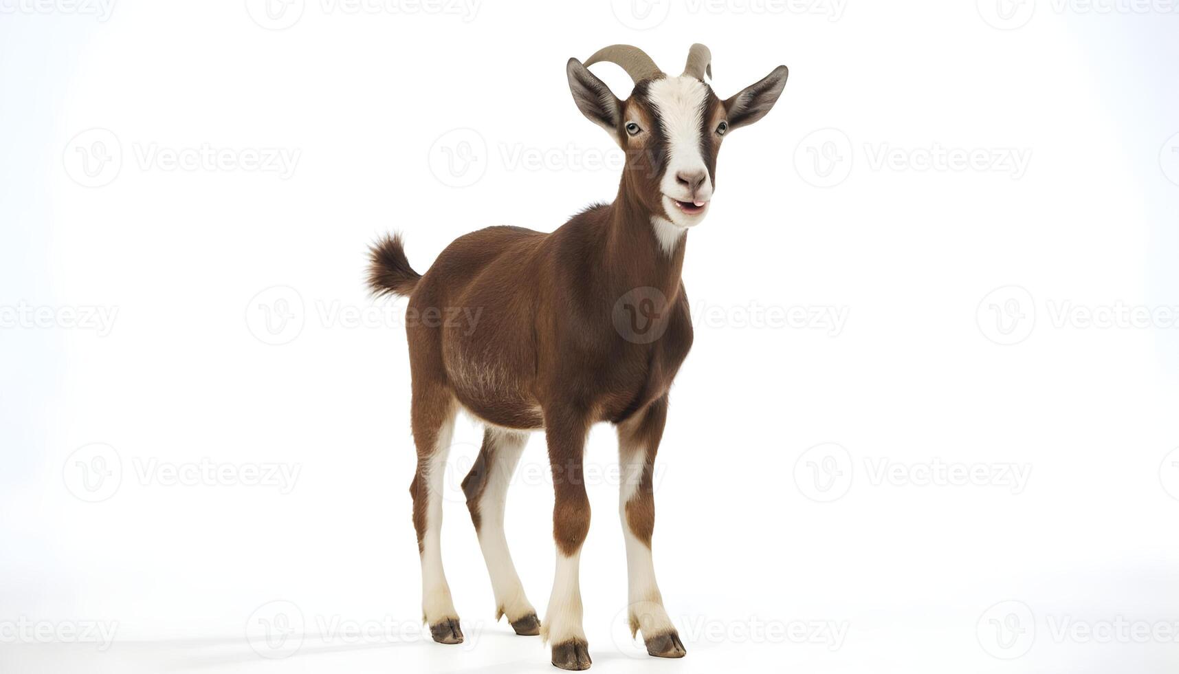 Brown Goat on White Background photo