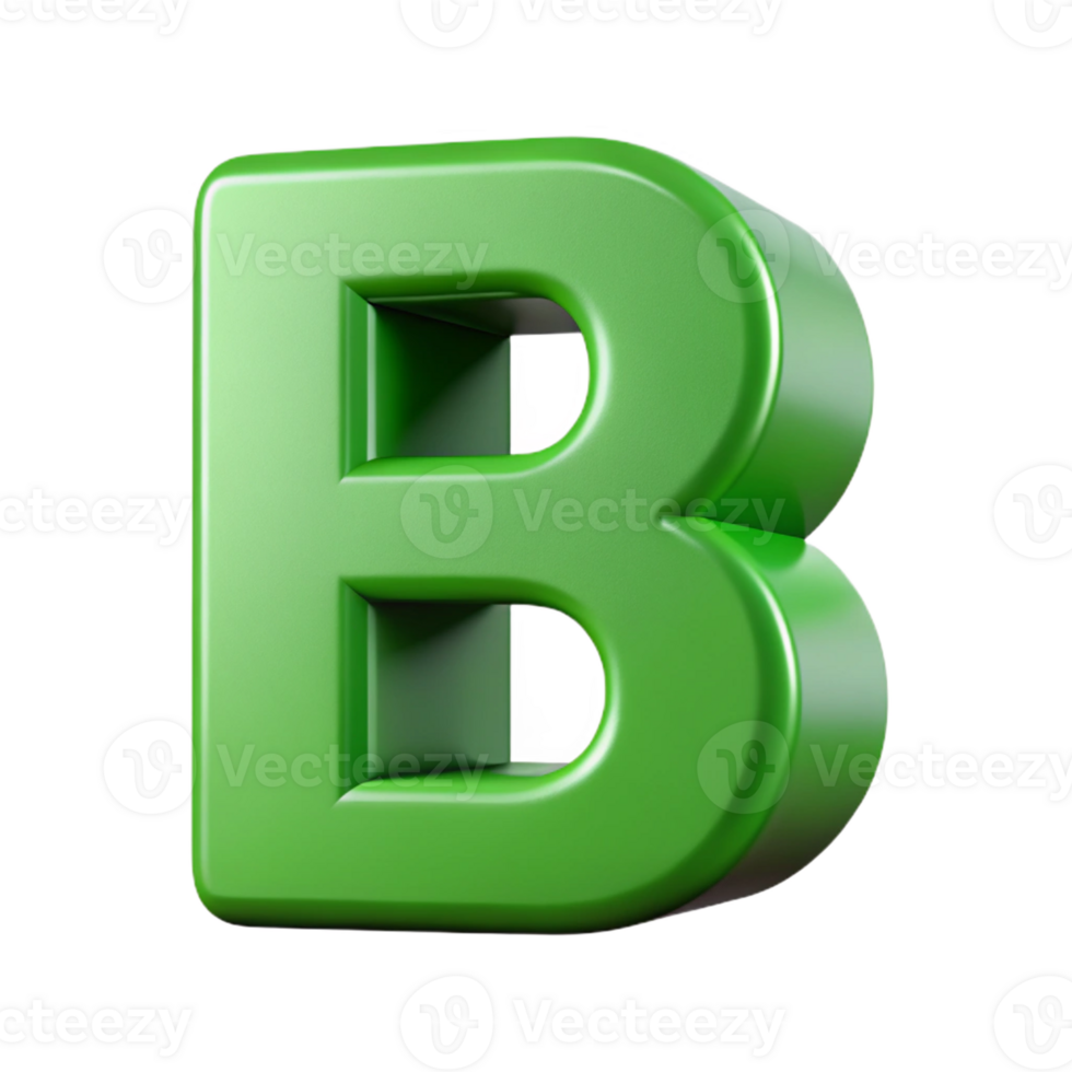 iconic modern Clean, symmetrical B in flat green. with Scalable Design. sharp png
