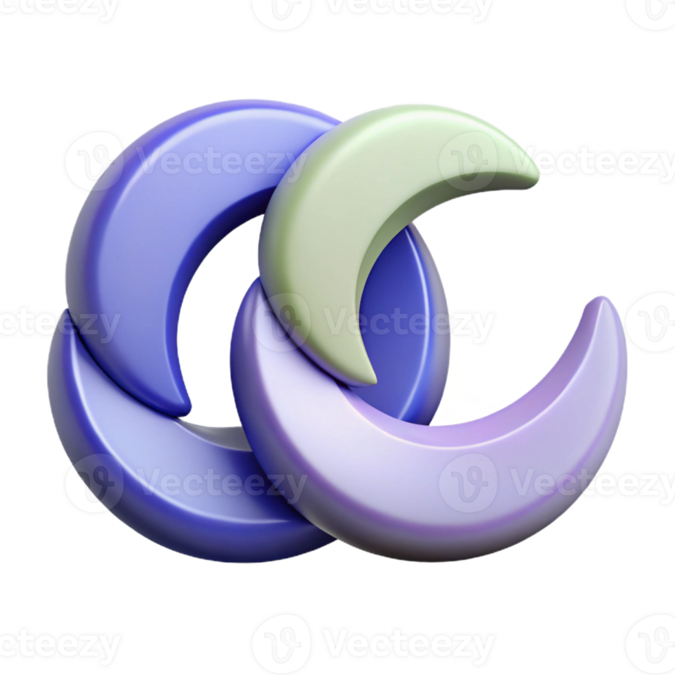 sumptuous intense art deco Interlocking crescent shapes. Clean lines, flat color, single-weight stroke with Scalable Design. studio quality png