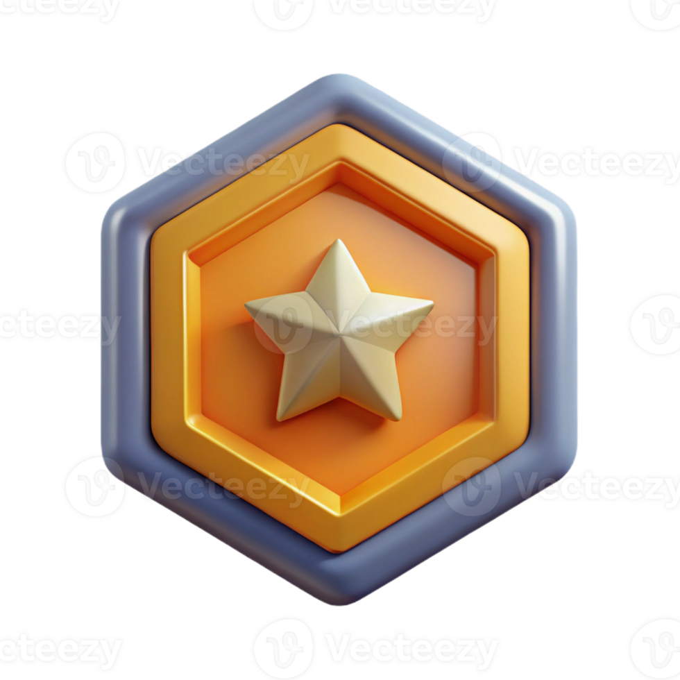 mysterious fascinating Octagonal badge with a star inside. Geometric, symmetrical, minimal with Scalable Design. flawless png