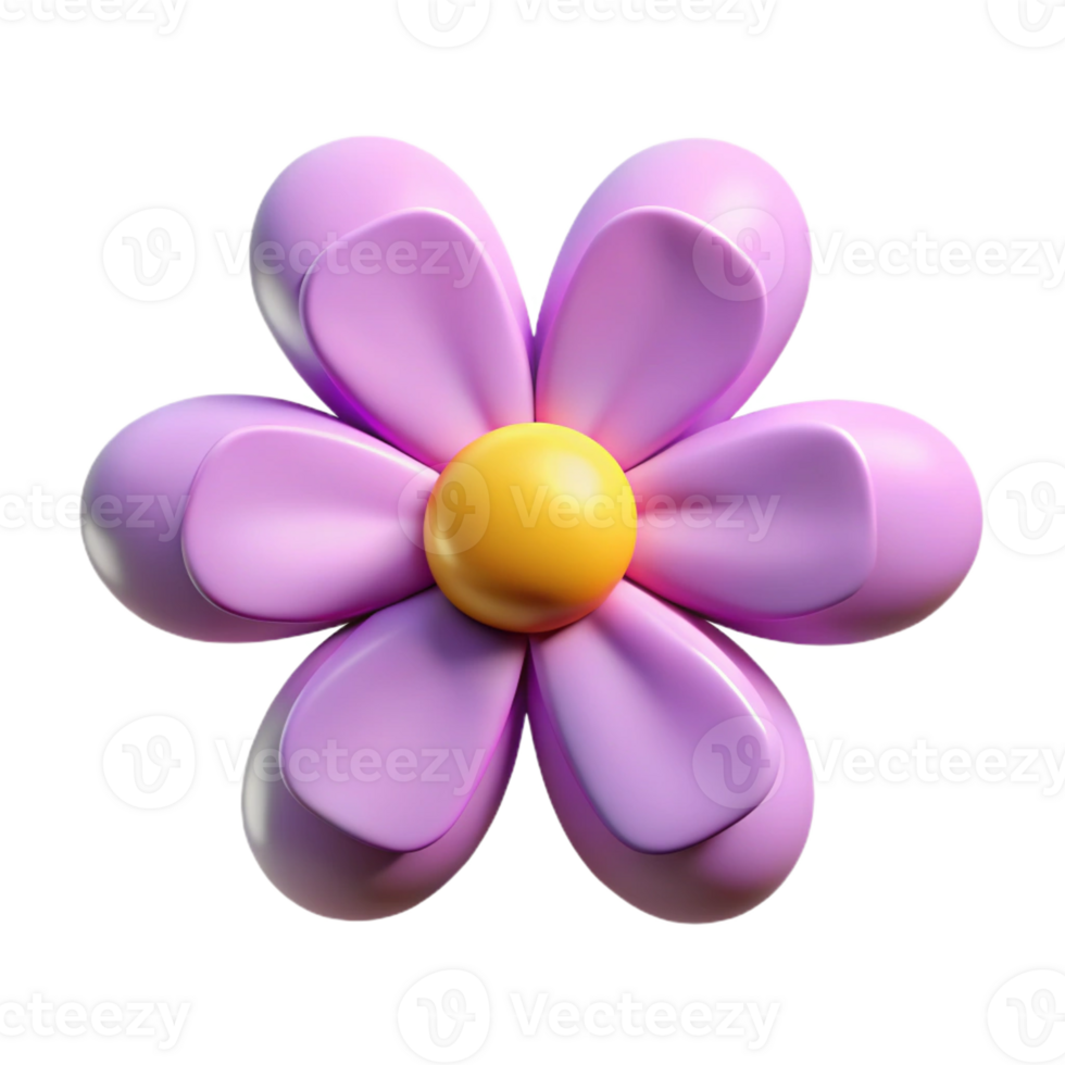 radiant classic Flower character with five petals. Single-weight stroke, clean lines, with Scalable Design. museum quality png