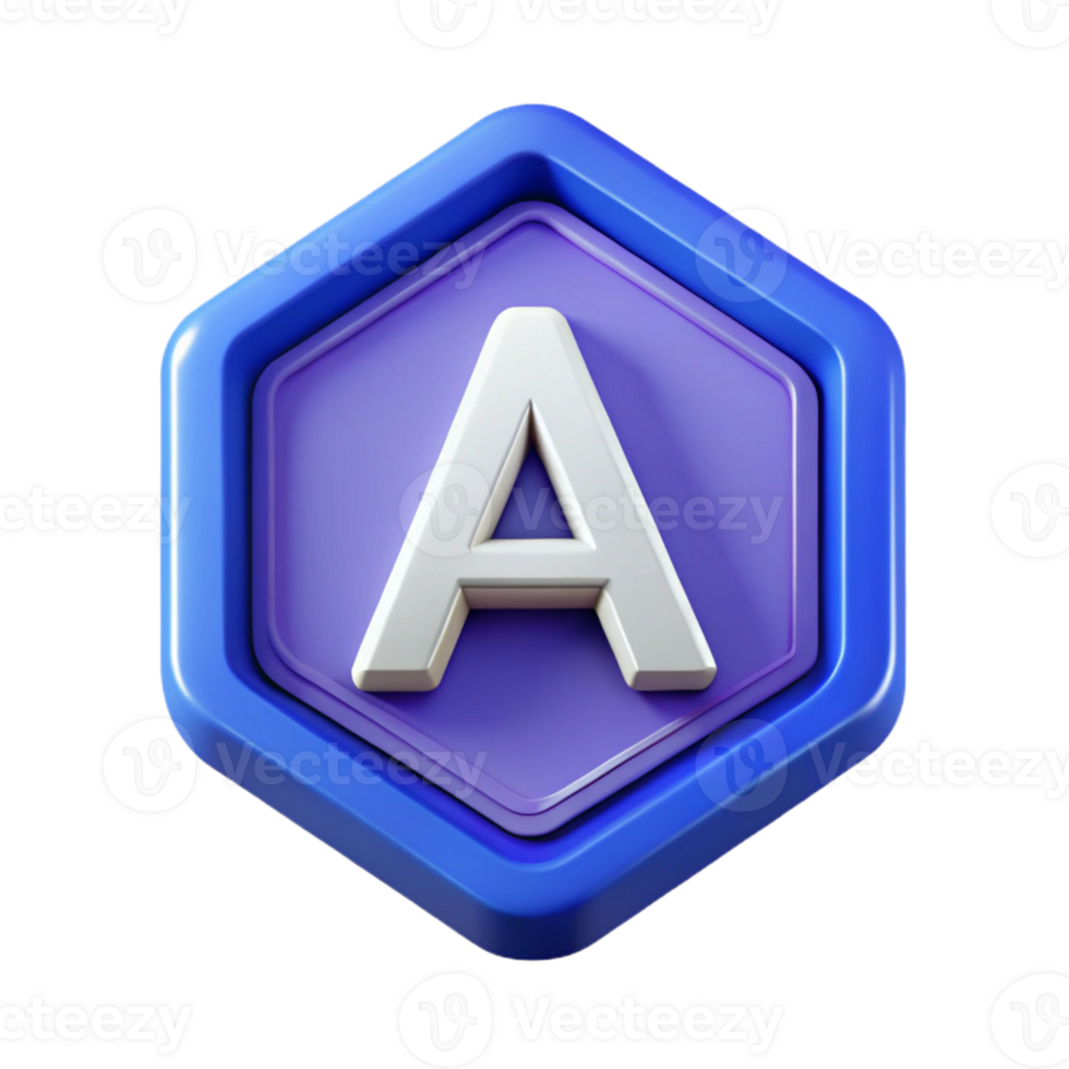 passionate stunning Letter A badge with sharp corners. Flat color, clean lines, minimal design with Scalable Design. expertly shot png
