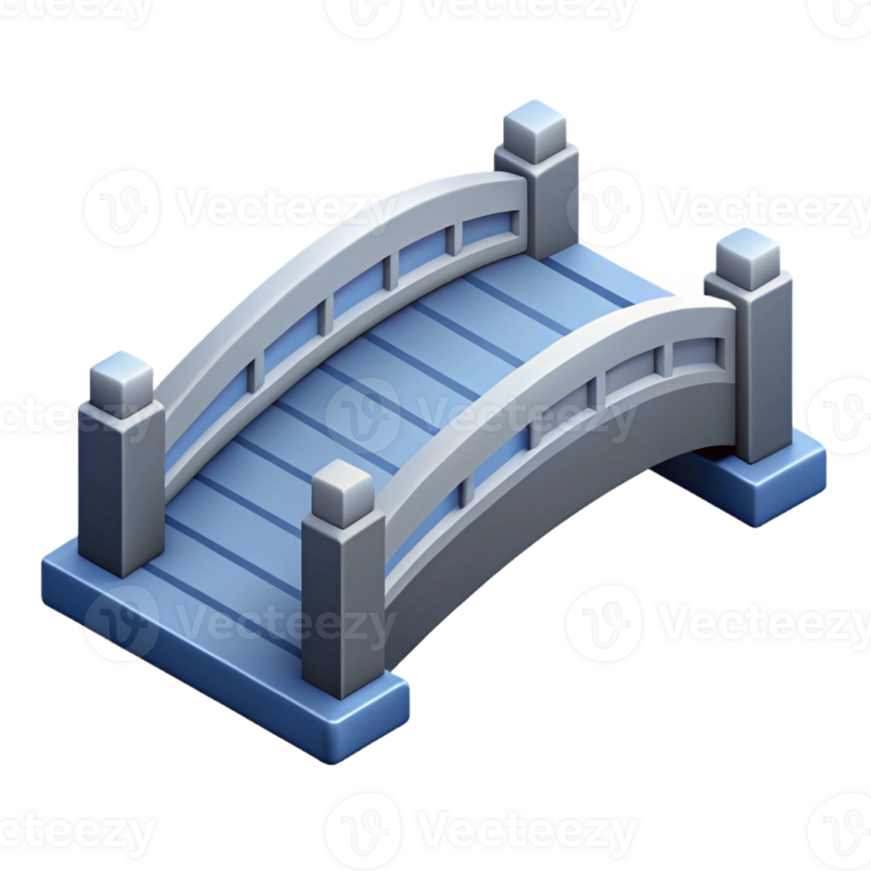 radiant unparalleled Isometric bridge, symmetrical design, clean lines, with Scalable Design. png