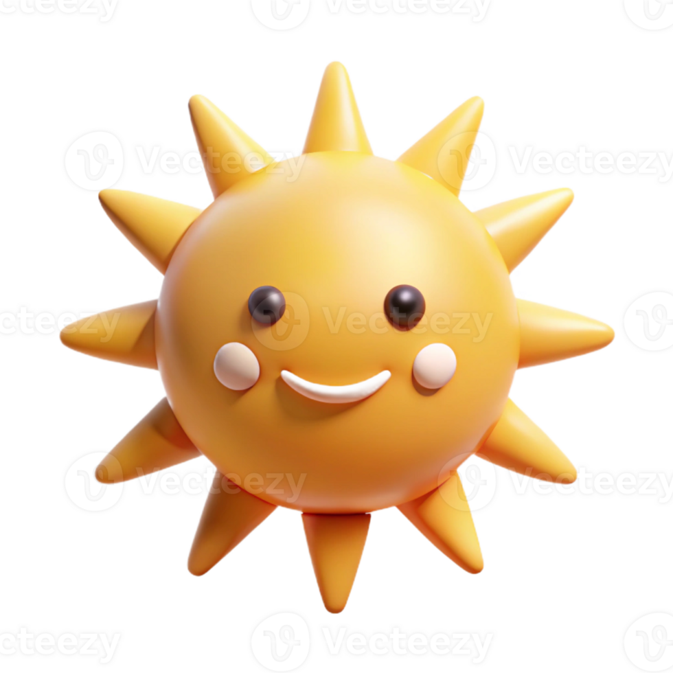 nostalgic dramatic Smiling sun with triangular rays. Clean lines, flat color, minimal design with Scalable Design. 8K png