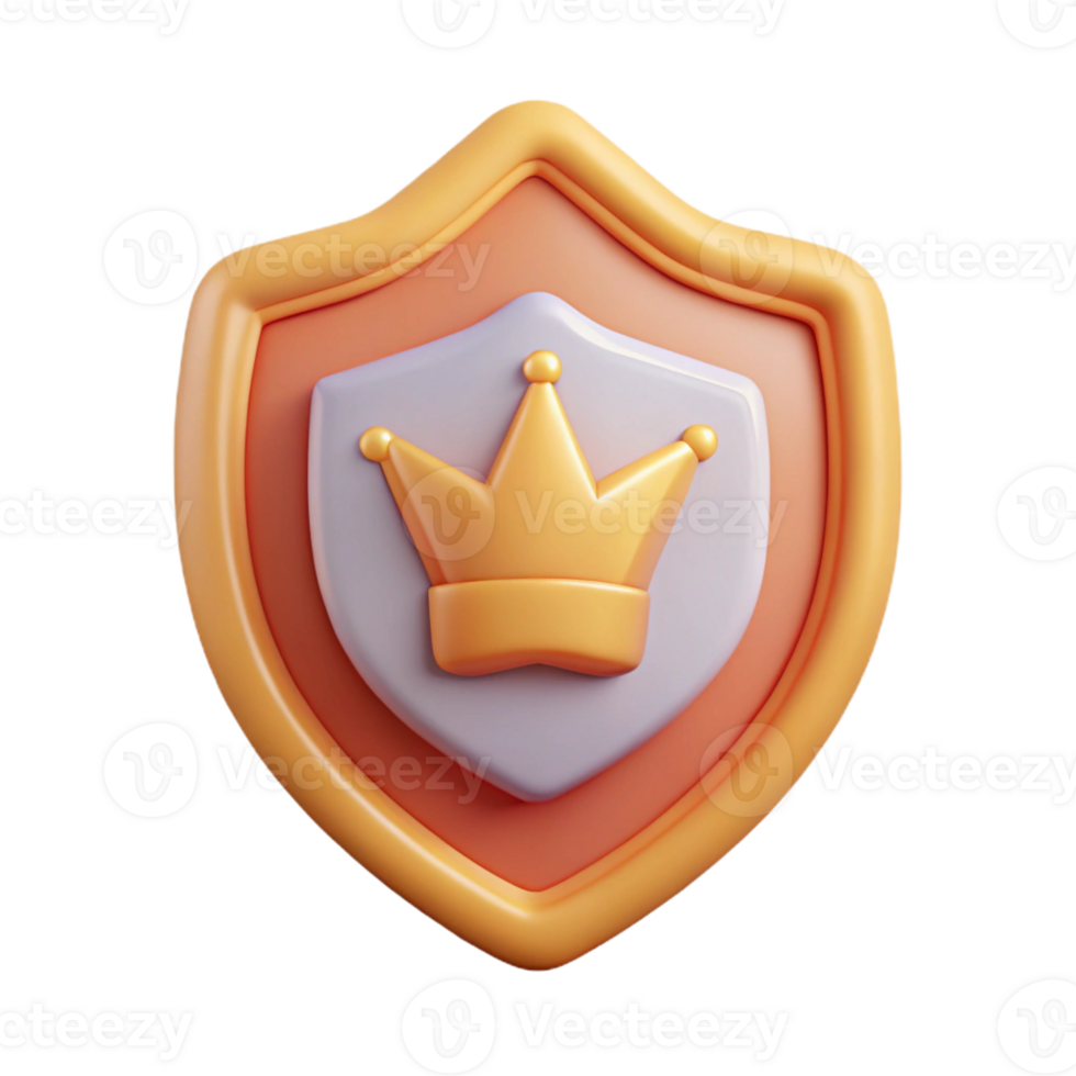striking classic Crest badge with a crown icon. Flat color, clean lines, symmetrical with Scalable Design. masterfully captured png