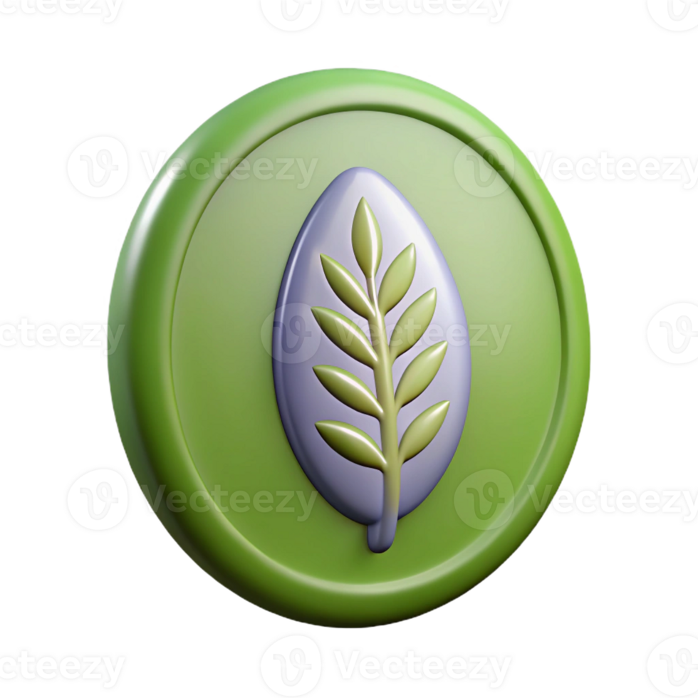spectacular modern Oval badge with a stylized leaf. Clean lines, flat color with Scalable Design. high quality png