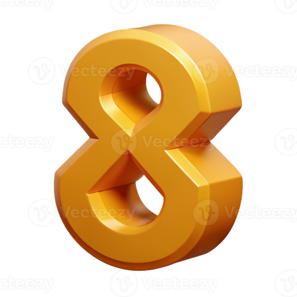 bold mesmerizing Crisp edges defining a geometric number in flat ochre with Scalable Design. gallery standard png