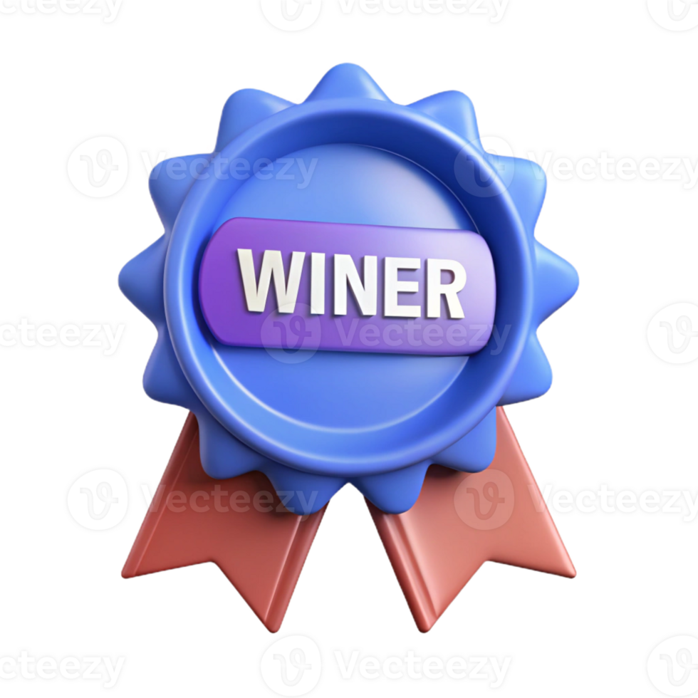 dramatic gorgeous Ribbon badge with the text Winner . Crisp edges, minimal, flat color with Scalable Design. genuine png