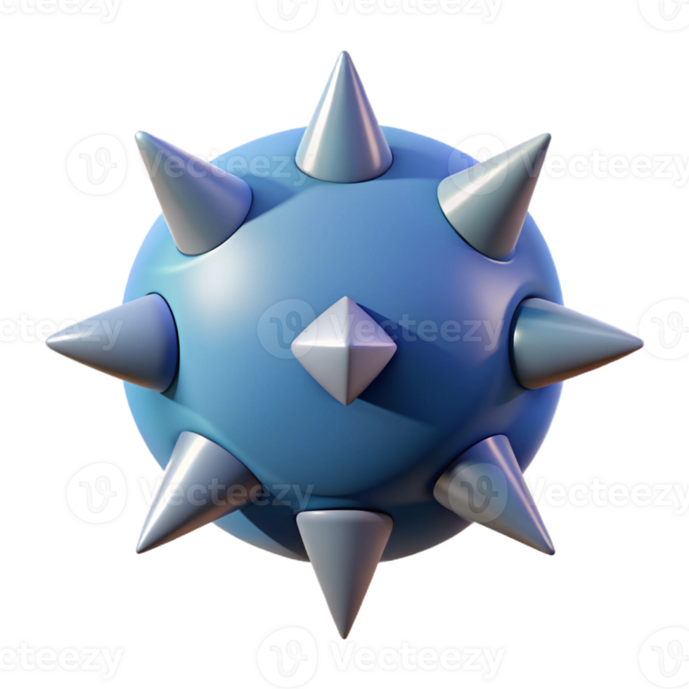 striking playful coastal Circular character with three triangular spikes. Crisp edges, scalable design, flat color with Scalable Design. precision png