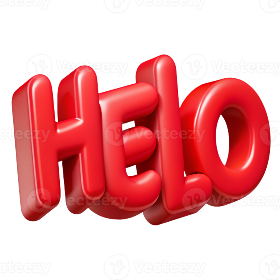 dramatic distinguished Bold, sans-serif HELLO with sharp edges and flat red color with Scalable Design. png