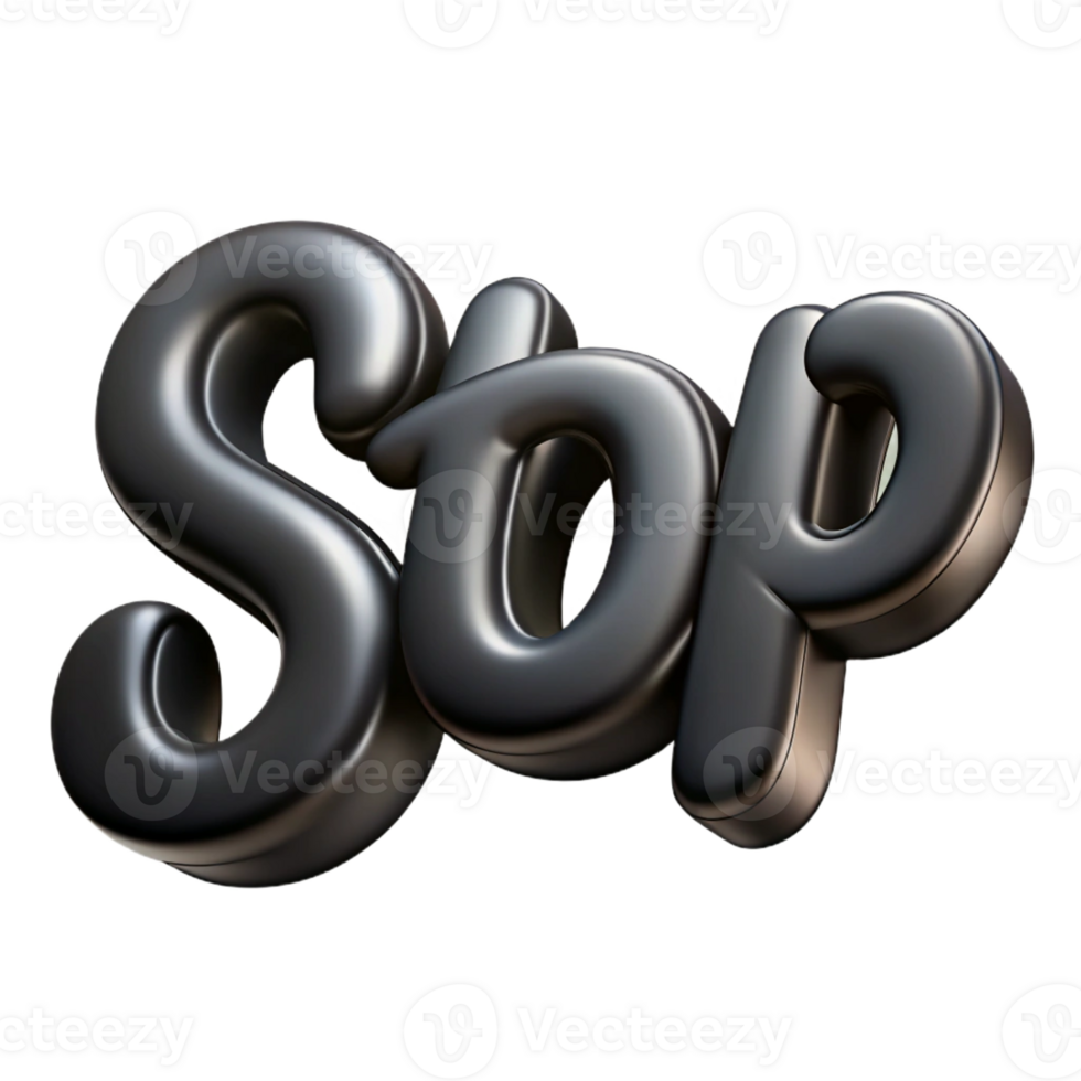 mysterious gorgeous Minimal STOP in crisp black. Single-weight stroke with Scalable Design. professional png