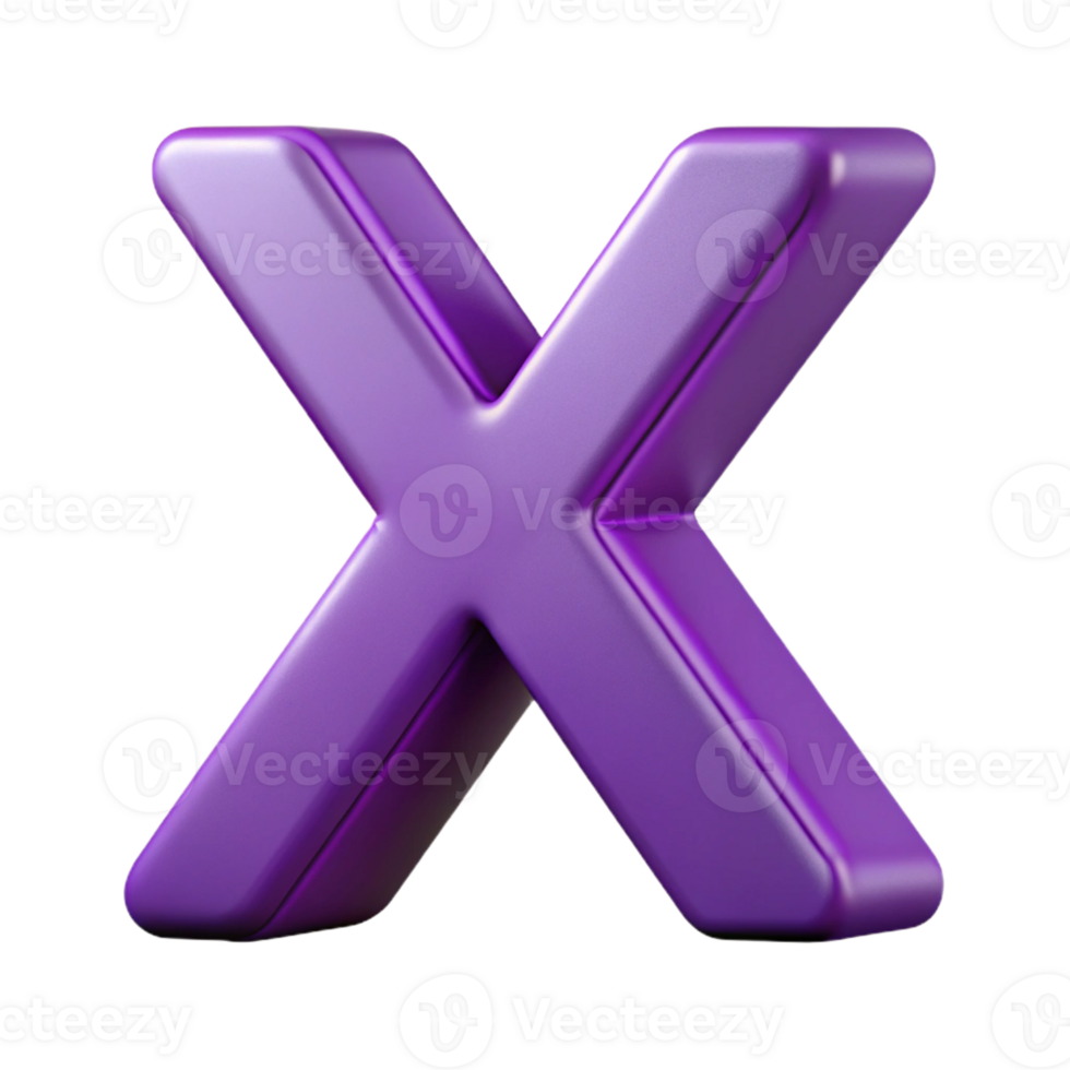 immaculate melancholic classic Stylized letter X with clean lines and a flat purple color with Scalable Design. impeccable png