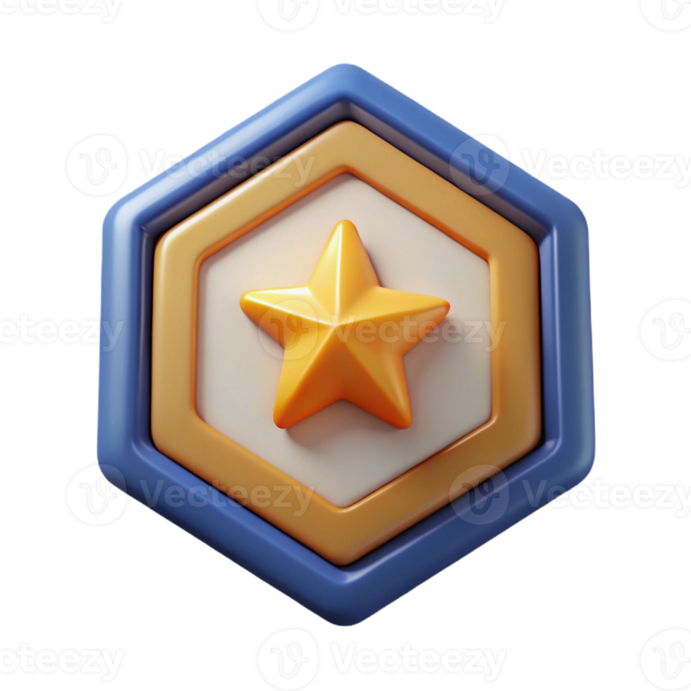 serene rare Pentagon badge with a star inside. Clean lines, scalable, crisp edges with Scalable Design. png