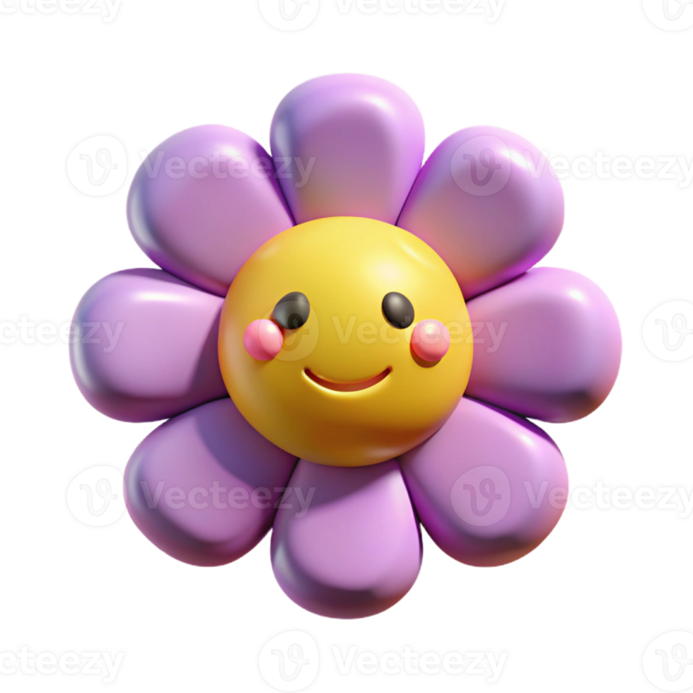 splendid notable Smiling flower with five rounded petals. Flat color, symmetrical, with Scalable Design. png