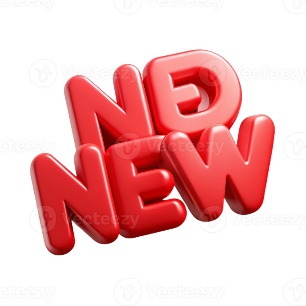 memorable retro Crisp edges, NEW . Flat red, clean lines, minimal design with Scalable Design. high resolution png