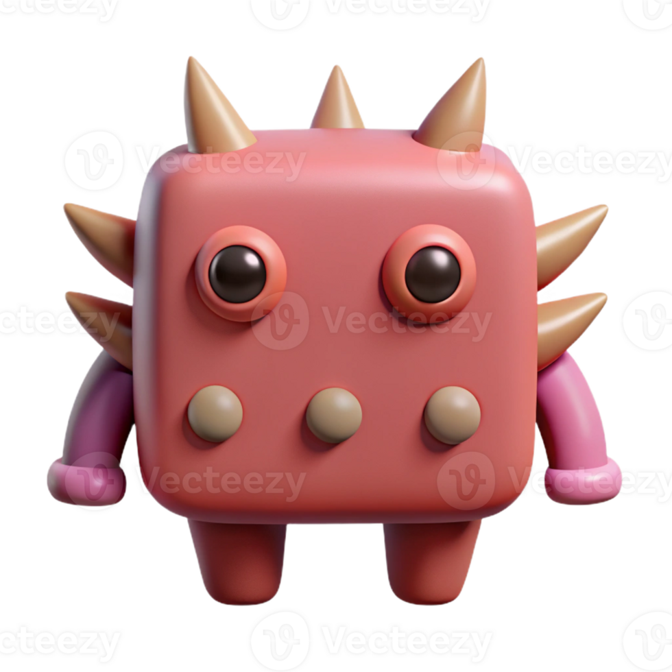 sumptuous exceptional A simple monster with a square body and rounded spikes. Single-weight stroke, flat color. with Scalable Design. png