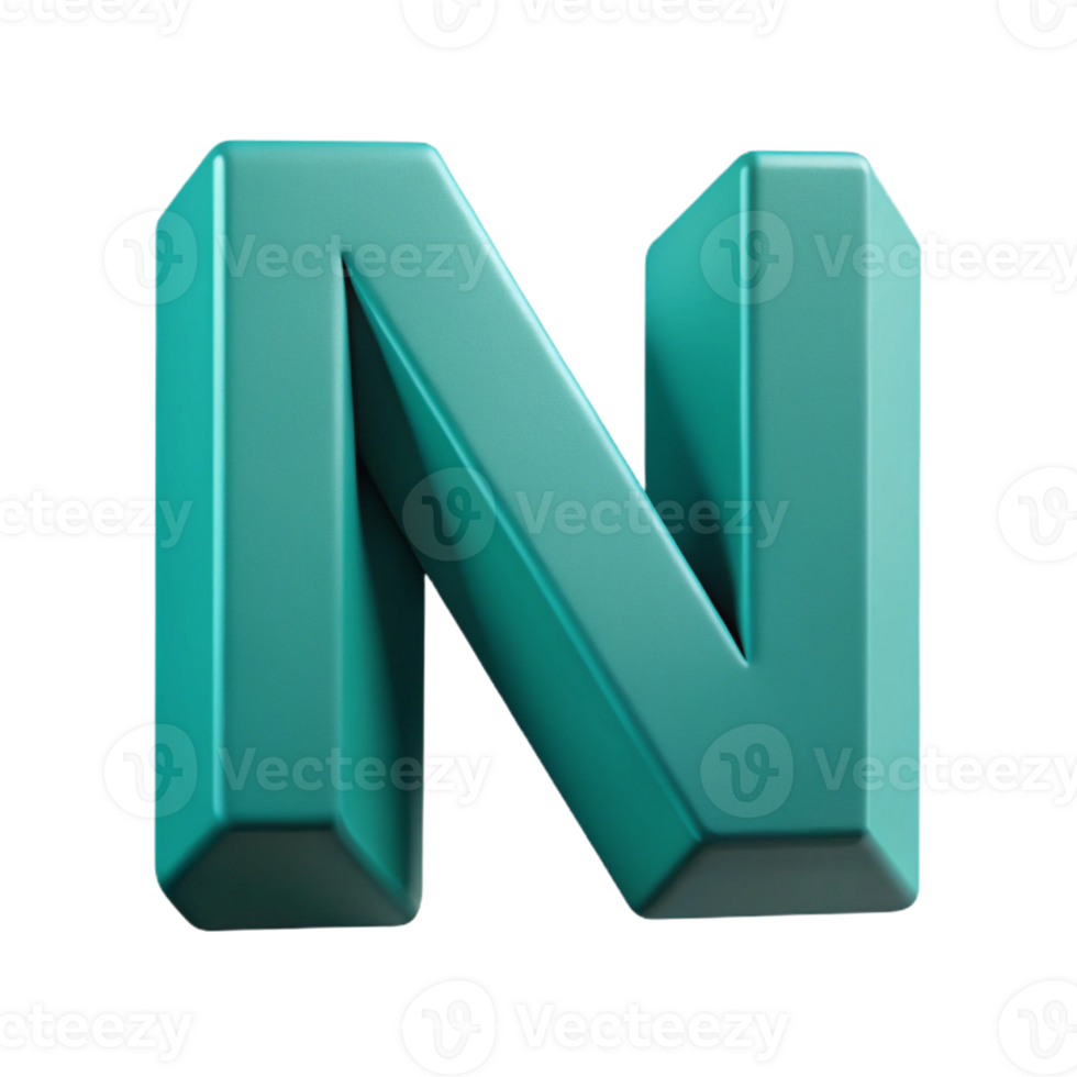 impressive futuristic Geometric N with a single-weight stroke. Flat teal color with Scalable Design. elite png