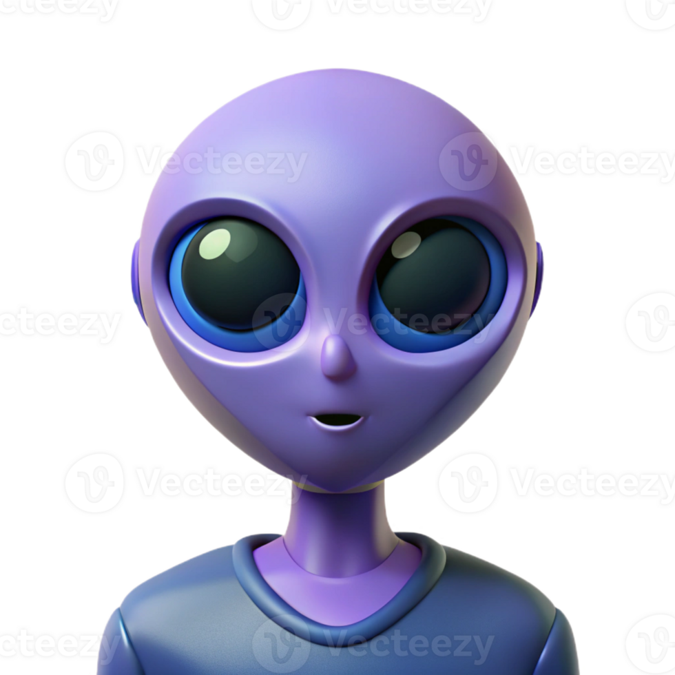 pristine remarkable A stylized alien with an oval head and three eyes. Clean lines, scalable, flat color with Scalable Design. png