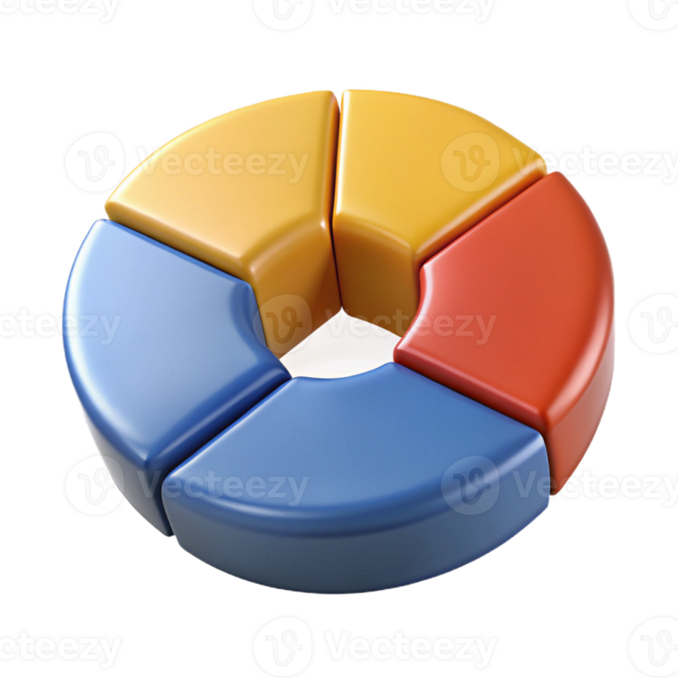 sought-after retro Circular pie chart divided into four equal segments. Crisp edges, solid colors, symmetrical design with Scalable Design. luxury png