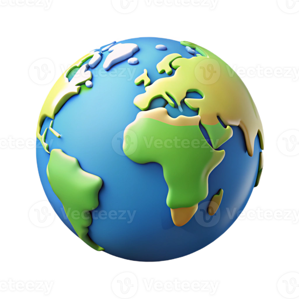 timeless coastal World map highlighting a specific continent. Clean lines, minimal design, flat color with Scalable Design. studio quality png