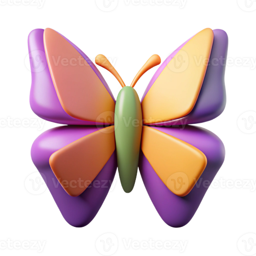 spectacular impressionist Symmetrical, geometric design of a butterfly with solid colors with Scalable Design. original png