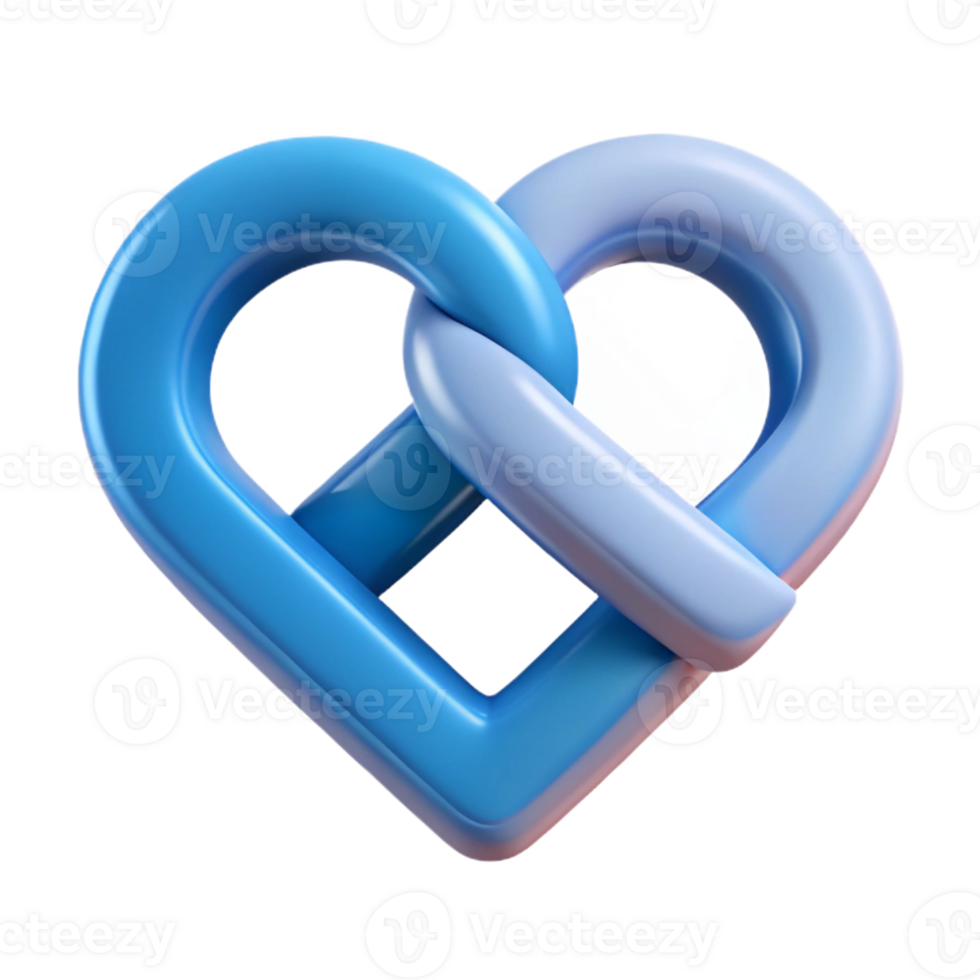 playful immaculate Interlocking heart shapes, crisp edges, flat color. Minimal and clean with Scalable Design. high resolution png