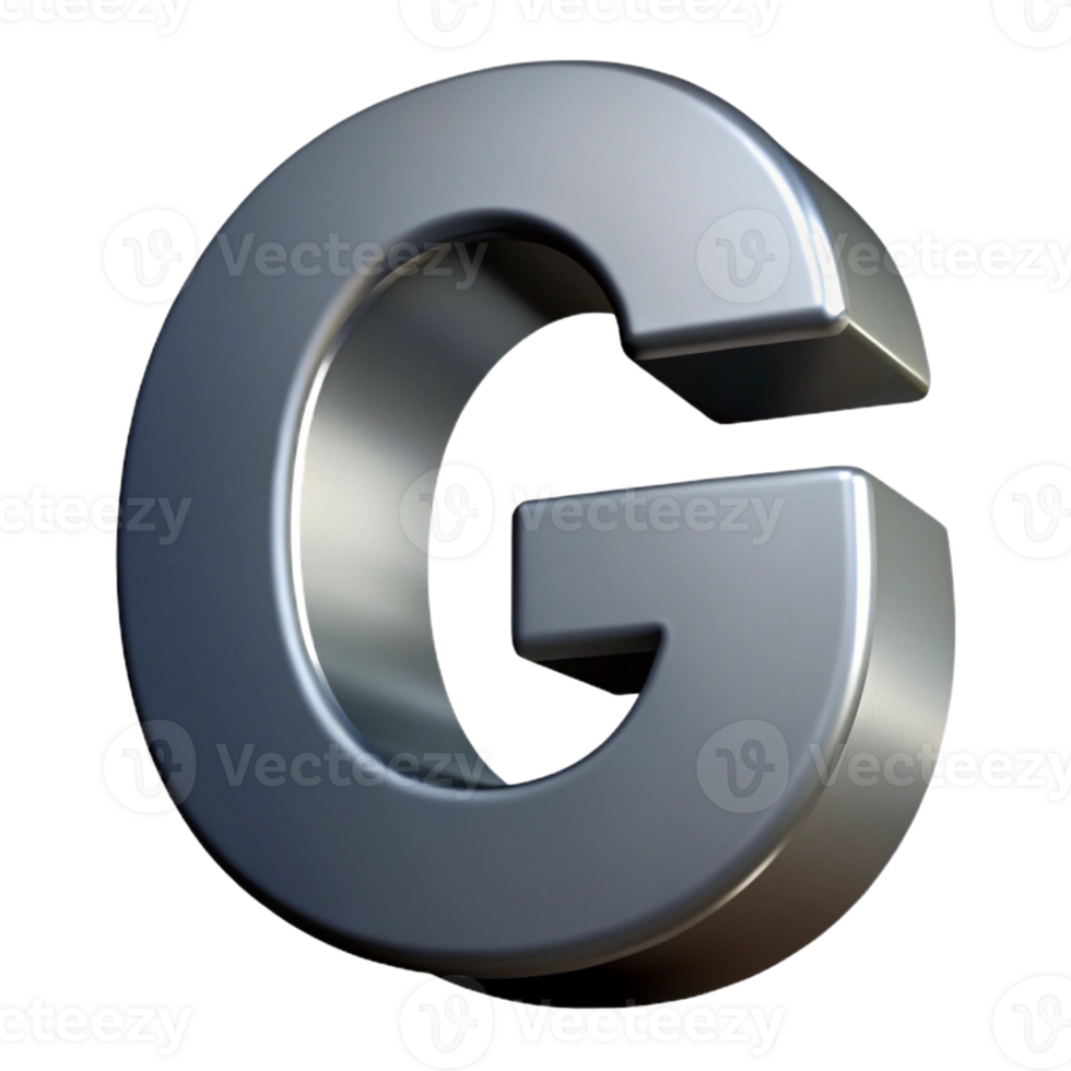 vibrant elegant Minimal, flat gray letter G . Sharp edges, with Scalable Design. precision png