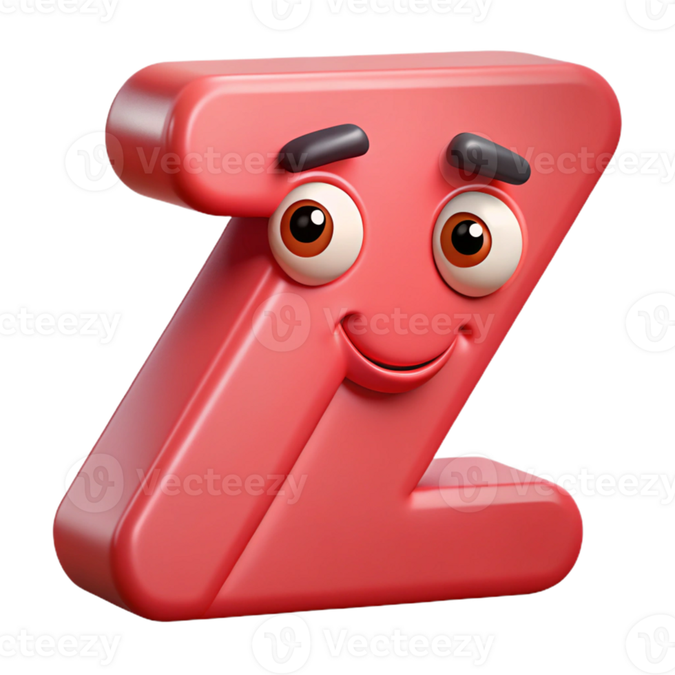 iconic avant-garde Letter Z character with a winking eye. Crisp edges, minimal, single-weight stroke with Scalable Design. studio quality png