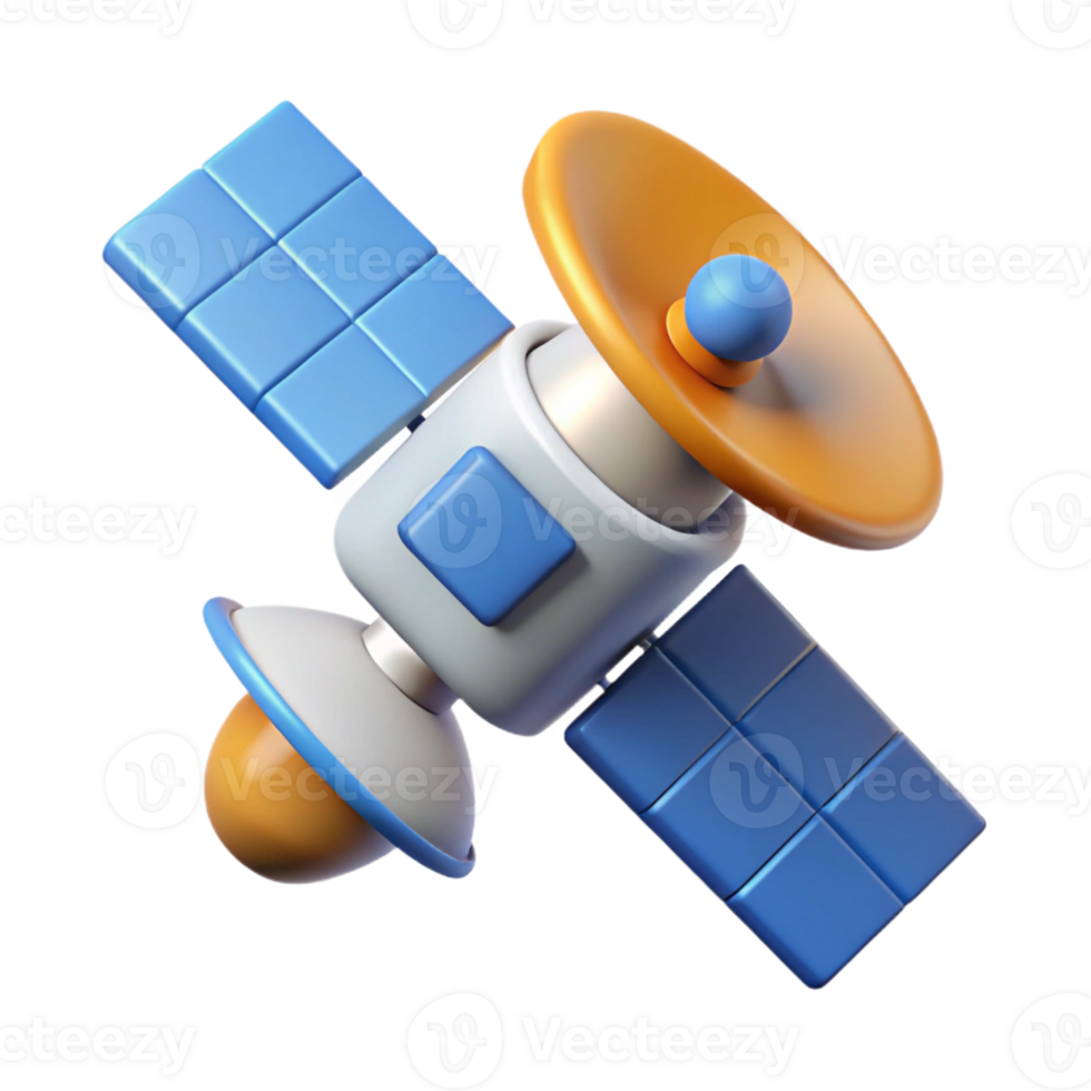 mesmerizing unforgettable Minimal technical schematic of a satellite. Flat color, with Scalable Design. png